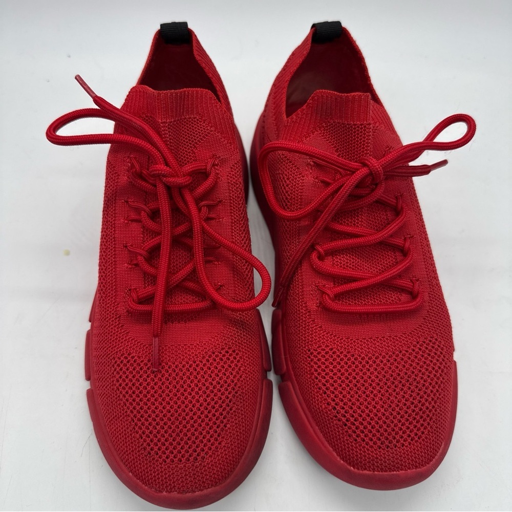 ALDO Womens Platform Knit Ambla Round Toe Wedge Lace-Up Athletic Sneakers Sz 7